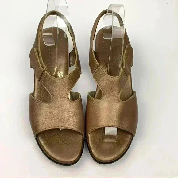 SAS sandals size 8.5 bronze leather stick strap walking comfort orthopedic - Picture 2 of 12